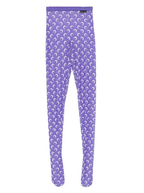 Marine Serre crescent moon-print tights - Purple - zdjęcie produktu nr 1