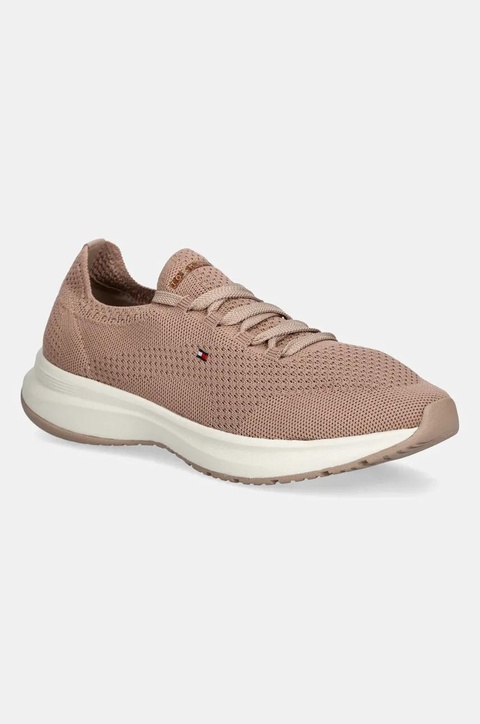 Tommy Hilfiger sneakersy TH KNIT RUNNER damskie kolor beżowy FW0FW08813 - zdjęcie produktu nr 1