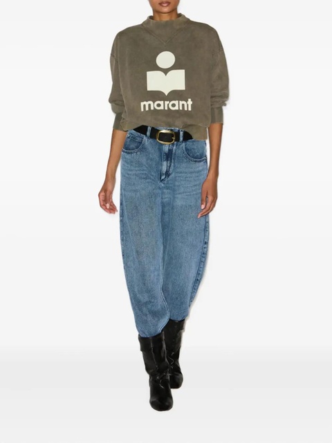 ISABEL MARANT Moby logo-embroidered mock-neck sweatshirt - Green - zdjęcie produktu nr 2