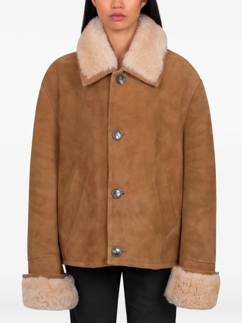 AMI Paris buttoned shearling jacket - Brown - zdjęcie produktu nr 1