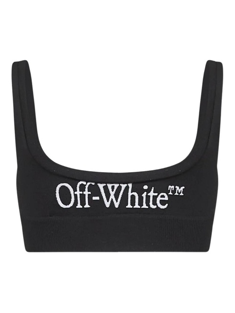 Off-White stripe-detail ribbed top - Black - zdjęcie produktu nr 2