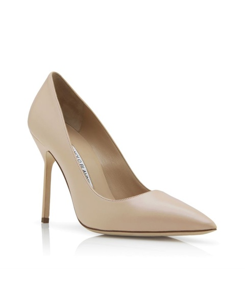 MANOLO BLAHNIK - Beżowe skórzane szpilki BB Calf 10.5 cm - zdjęcie produktu nr 2