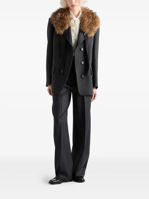 Prada scarf-collar satin shirt - White - zdjęcie produktu nr 2