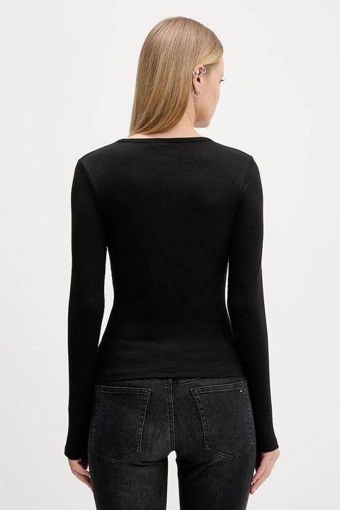 Tommy Jeans longsleeve 2-pack damski kolor czarny DW0DW17716 - zdjęcie produktu nr 2