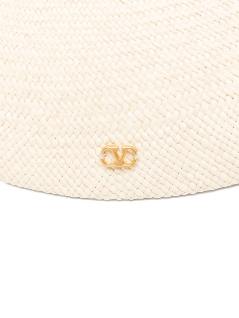 Valentino Garavani bow-detail woven hat - Neutrals - zdjęcie produktu nr 1