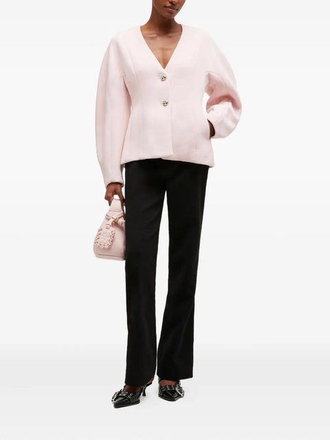 GANNI button V-neck jacket - Pink - zdjęcie produktu nr 1