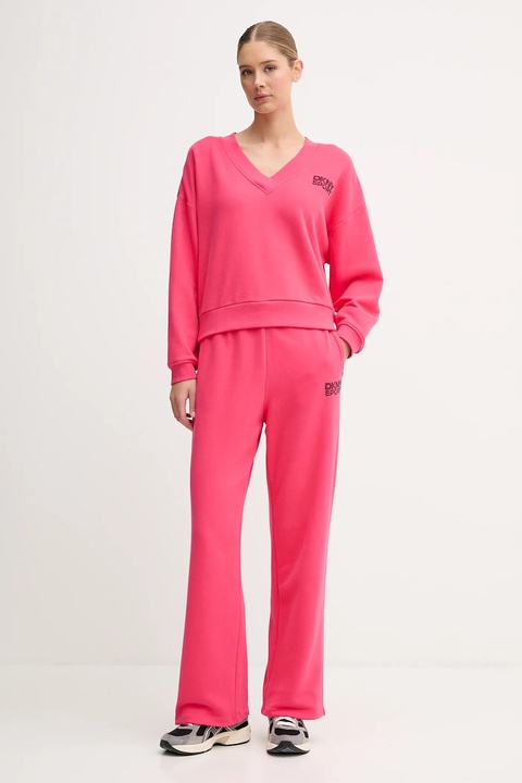 Dkny bluza bawełniana damska kolor różowy z aplikacją DP5T1279 - zdjęcie produktu nr 2