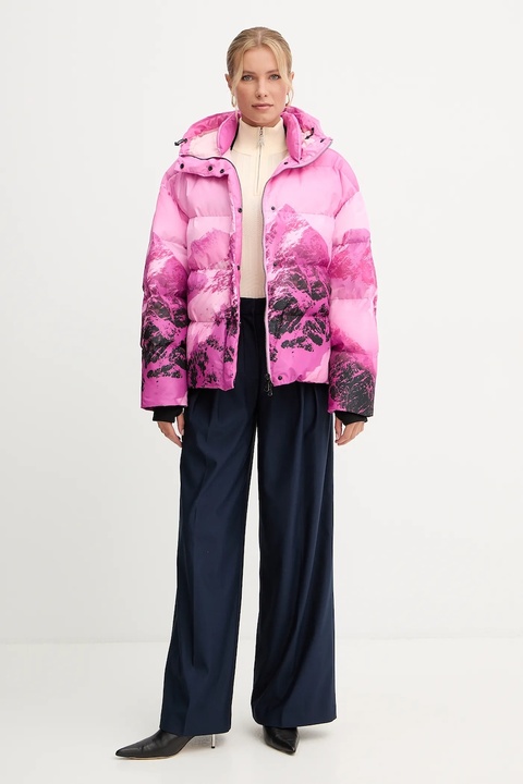 Patrizia Pepe kurtka kolor różowy zimowa oversize 2O0206 A667 - zdjęcie produktu nr 2