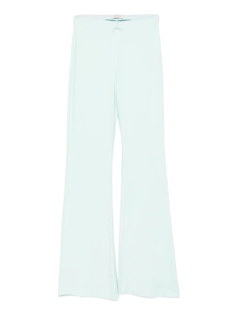 BY FAR Stella elastic-waist flared trousers - Green - zdjęcie produktu nr 1