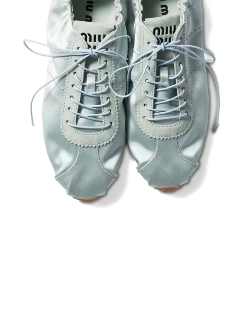 Miu Miu Plume satin sneakers - Blue - zdjęcie produktu nr 2