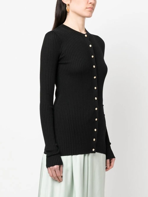 Jil Sander round neck ribbed cardigan - Black - zdjęcie produktu nr 2