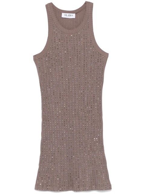 The Attico crystal-embellished mini dress - Brown - zdjęcie produktu nr 1