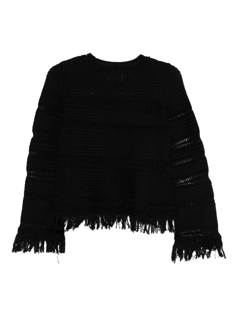 MARANT ÉTOILE Azilis frayed-detail jumper - Black - zdjęcie produktu nr 2