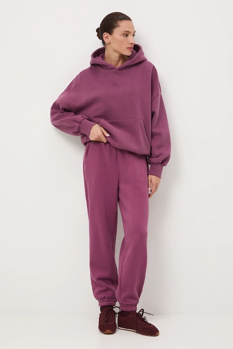 Medicine spodnie dresowe damskie kolor fioletowy gładkie - zdjęcie produktu nr 1
