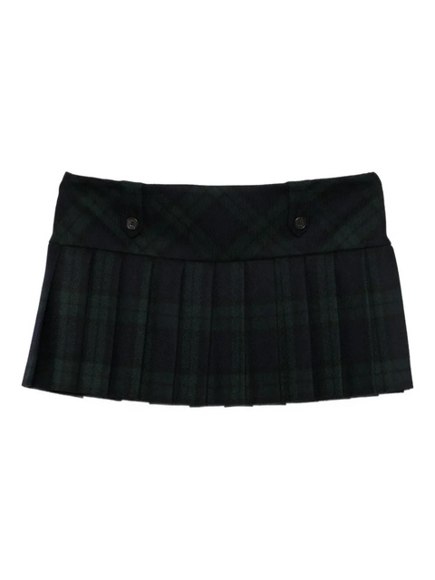 Miu Miu pleated plaid mini skirt - Blue - zdjęcie produktu nr 1