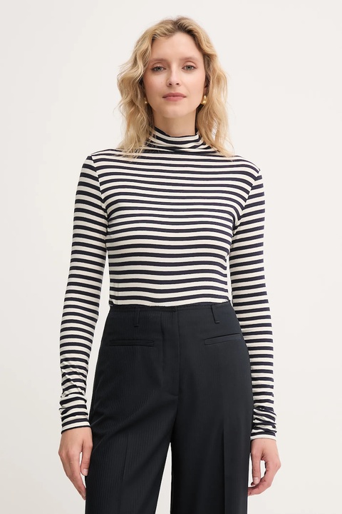 Marella longsleeve Emme by Marella kolor granatowy z golfem 2525946031200 - zdjęcie produktu nr 1