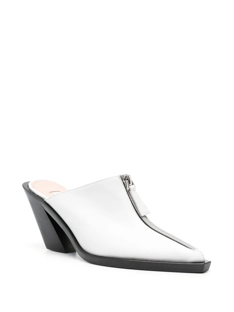 Elleme 85mm Eclair-zip leather mules - White - zdjęcie produktu nr 2