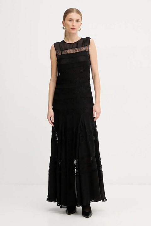 Marella sukienka kolor czarny maxi rozkloszowana 2523226012200 - zdjęcie produktu nr 1