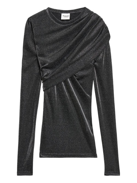 MARANT ÉTOILE draped lurex top - Grey - zdjęcie produktu nr 2