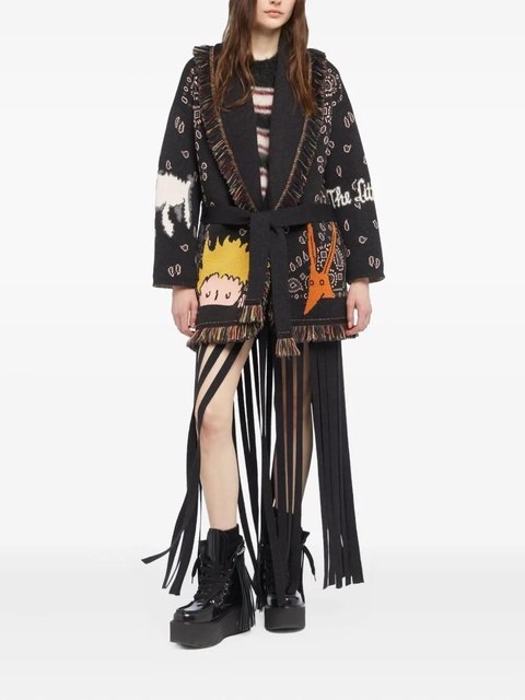 Alanui Little Prince bandana fringe cardigan - Black - zdjęcie produktu nr 2