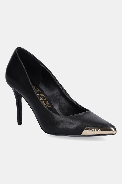 Versace Jeans Couture szpilki skórzane kolor czarny 79VA3S50 ZP127 899 - zdjęcie produktu nr 1