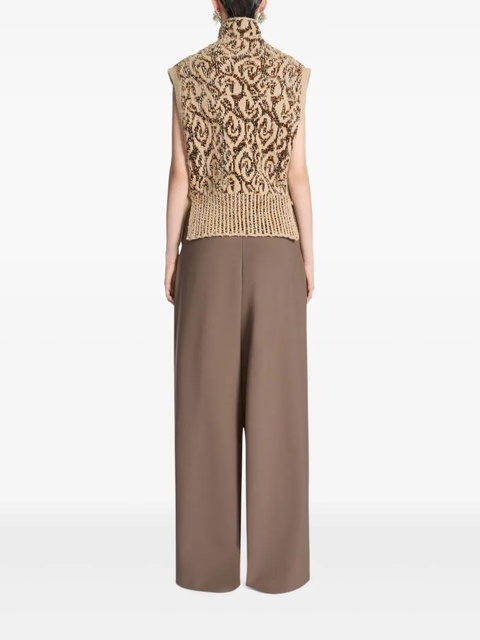 DRIES VAN NOTEN jacquard bib sweater - Brown - zdjęcie produktu nr 2