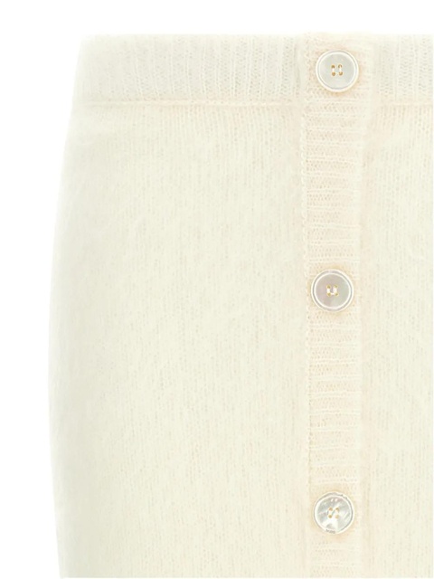 Alessandra Rich Carded mohair-blend midi skirt - Neutrals - zdjęcie produktu nr 2