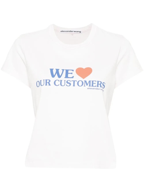 Alexander Wang slogan-print cropped T-shirt - Pink - zdjęcie produktu nr 1