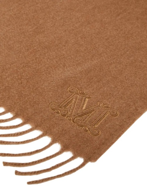 Max Mara monogram embroidered wool scarf - Brown - zdjęcie produktu nr 2