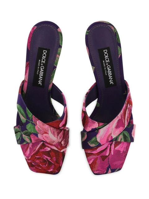 Dolce & Gabbana floral-jacquard sandals - Purple - zdjęcie produktu nr 1