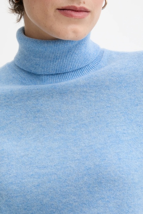 United Colors of Benetton sweter wełniany damski kolor niebieski z golfem 1002D2348 - zdjęcie produktu nr 2