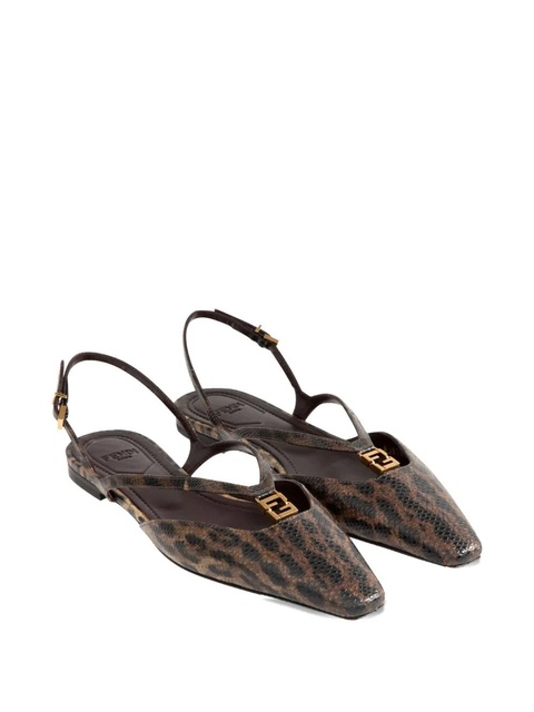 FENDI FFold slingback ballet flats - Brown - zdjęcie produktu nr 2