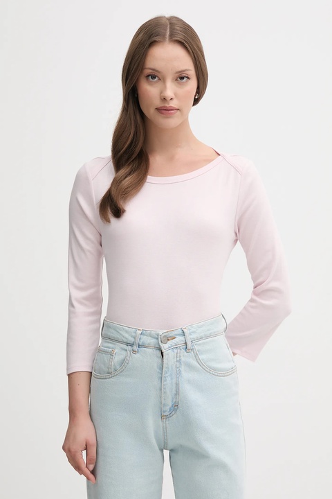 United Colors of Benetton longsleeve bawełniany kolor różowy 3GA2E16A1 - zdjęcie produktu nr 2