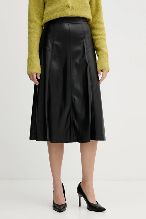 United Colors of Benetton spódnica kolor czarny midi rozkloszowana 4M3CD0059 - zdjęcie produktu nr 1