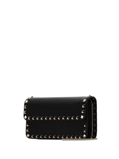 Valentino Garavani Rockstud leather clutch bag - Black - zdjęcie produktu nr 2