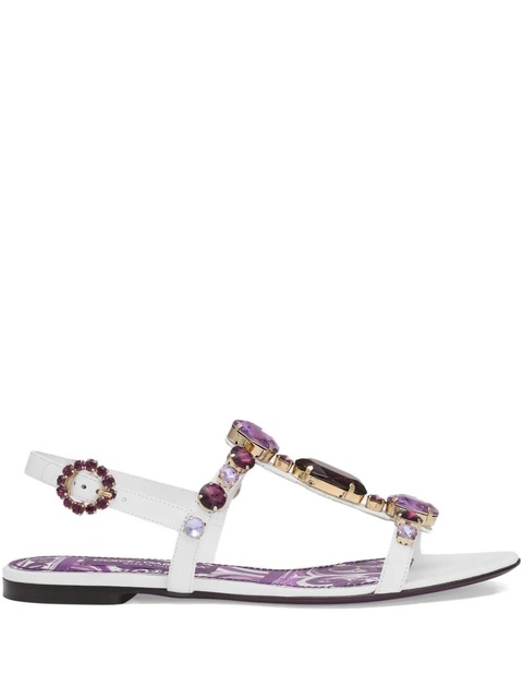 Dolce & Gabbana rhinestone-embellished sandals - White - zdjęcie produktu nr 1