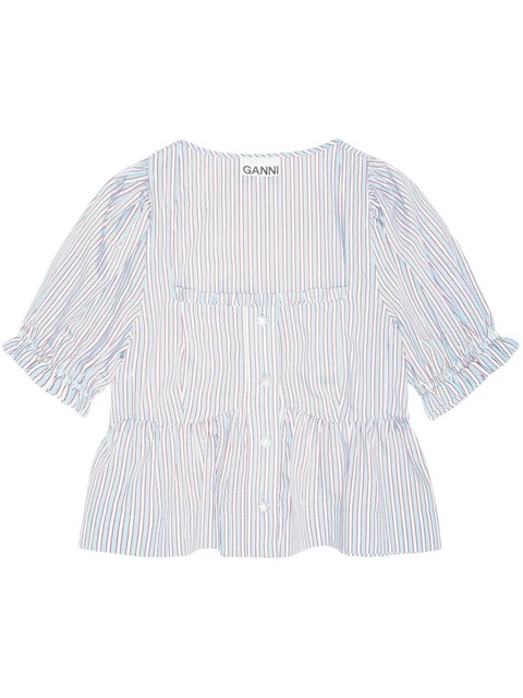 GANNI striped blouse - White - zdjęcie produktu nr 1