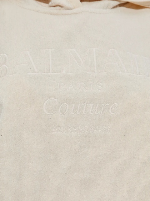 Balmain short-sleeve cotton hoodie - Neutrals - zdjęcie produktu nr 1