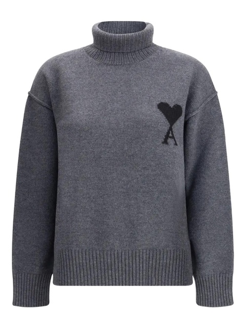 AMI Paris Ami De Coeur turtleneck sweater - Grey - zdjęcie produktu nr 1