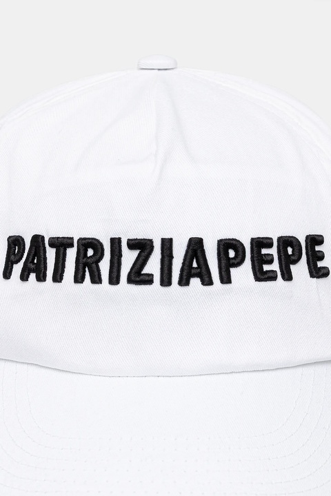 Patrizia Pepe czapka z daszkiem bawełniana kolor biały 8F0079 AB01 - zdjęcie produktu nr 2