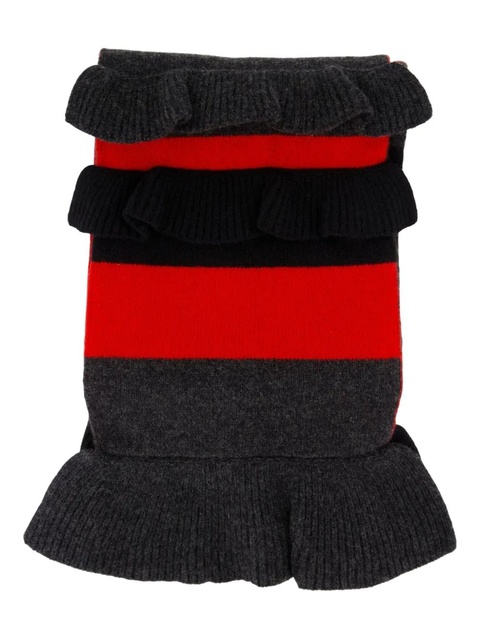 Simone Rocha Daisy ruffled striped scarf - Grey - zdjęcie produktu nr 2
