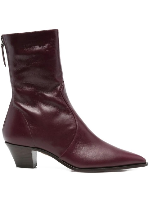 Aquazzura 45mm pointed-toe zip boots - Red - zdjęcie produktu nr 1