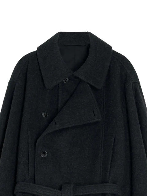 LEMAIRE belted double-breasted coat - Black - zdjęcie produktu nr 2
