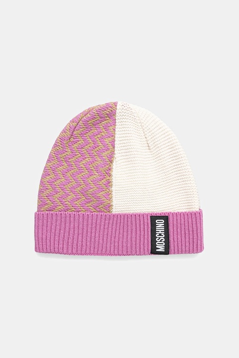 Moschino czapka z wełną kolor różowy M3338 65448 - zdjęcie produktu nr 1