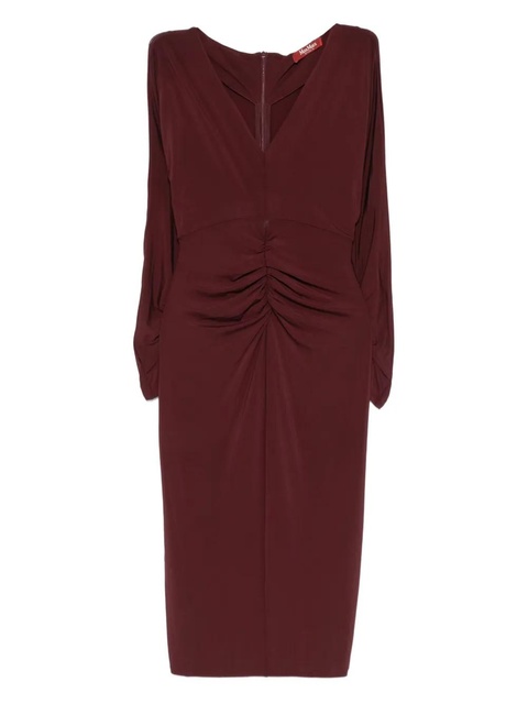 Max Mara ruched-detail long-sleeve midi dress - Red - zdjęcie produktu nr 1