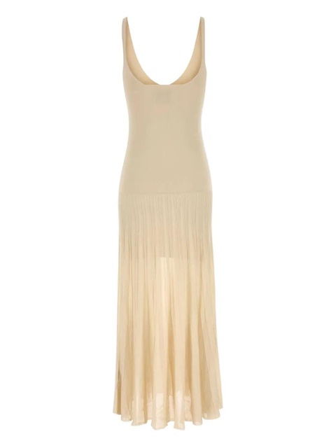 ISABEL MARANT ribbed v-neck midi dress - Neutrals - zdjęcie produktu nr 2