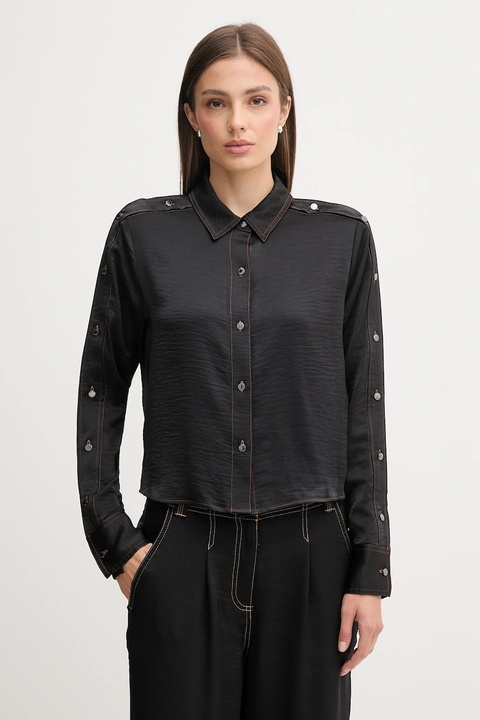 Dkny koszula damska kolor czarny relaxed z kołnierzykiem klasycznym P5EM7B93 - zdjęcie produktu nr 1