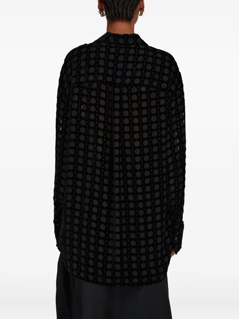 Ferragamo devoré-effect velvet shirt - Black - zdjęcie produktu nr 2