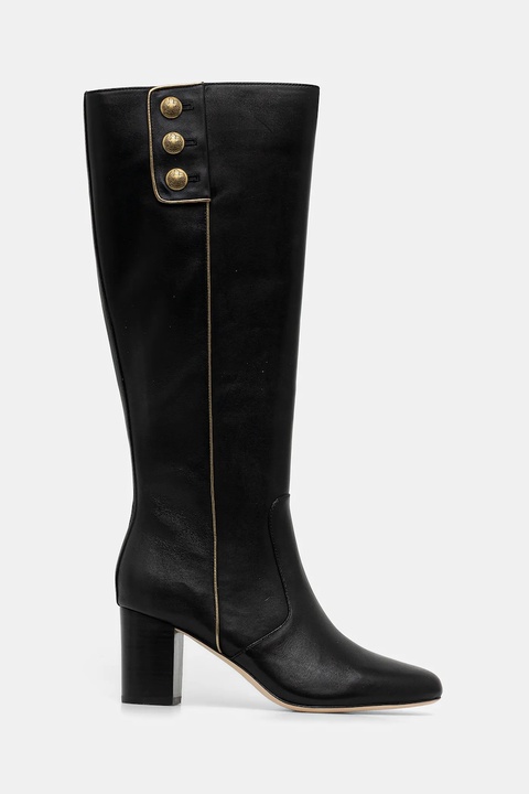 Lauren Ralph Lauren kozaki skórzane Kenndi Tl Hl damskie kolor czarny na słupku 802980067001 - zdjęcie produktu nr 1