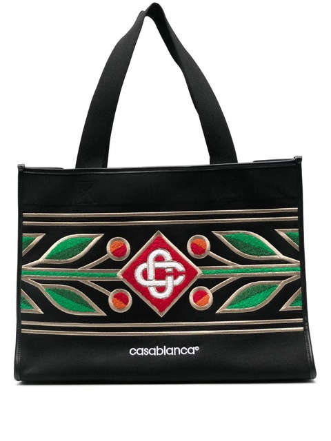 Casablanca embroidered tote bag - Black - zdjęcie produktu nr 1